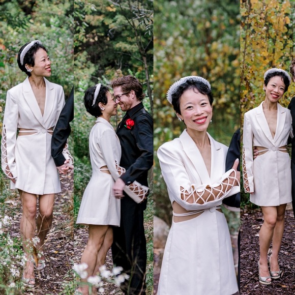 BOSKEMPER BEA BLAZER DRESS MINI in ecru/beige XS - Picture 3 of 17